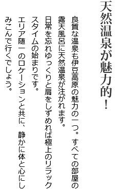 天然温泉が魅力的！